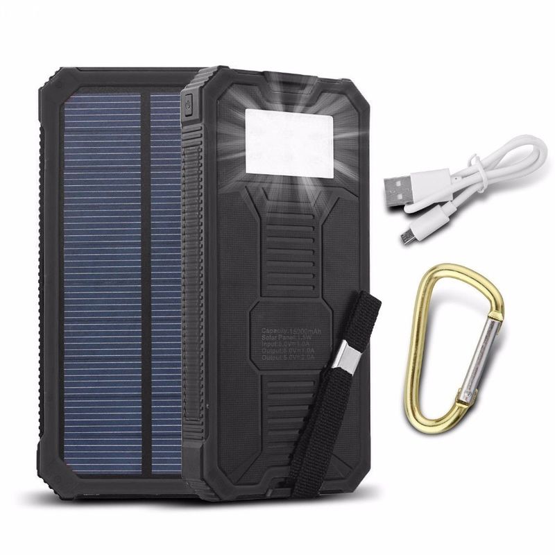 2018 Amazon hot selling solar power bank 10000mah 15000mah Portable Outdoor Solar Charger battery for Mobile Phone